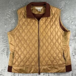 EX OFFICIO Quilted hiking Vest Women’s XL Gold and Burgundy Shimmer